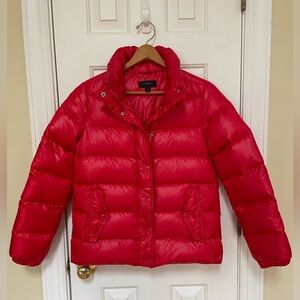 J. Crew Red Down Puffer Jacket Women’s - Size S